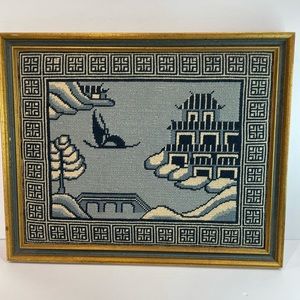 Vintage Cross Stitch Wall Art. Approx 17 X 24